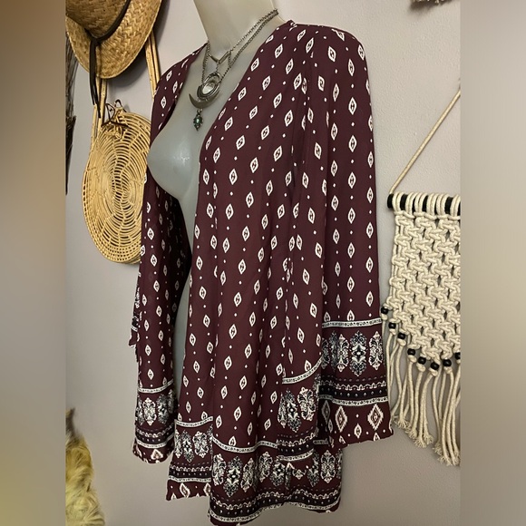 Berry and Cream Boho kimono sz Medium - Picture 5 of 9